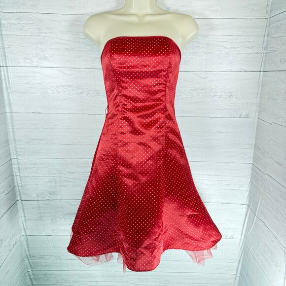 VTG Gunne Sax red polka dot Women dress size 1 retro romantic prom coquette gala - Picture 1 of 14